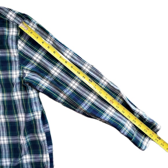 Vineyard Vines Men's Size‎ Large Long Sleeve Green Blue Plaid Whale Shirt - Picture 8 of 9